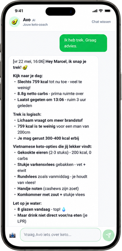 Avo chat showing personalized advice